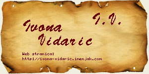 Ivona Vidarić vizit kartica